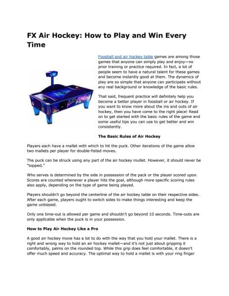 Are There Rules In Air Hockey?
