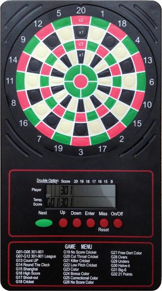 Accudart LCD Electronic Touch Pad Dart Scorer Scores up to 18 Game Types for 8 Players, Black (ESCORELCD-3)