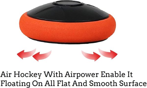 Air Hockey Pucks and Paddles - Rechargeable Floating Air Hockey Pucks for Any Flat Surface, Include a Charging Cable and Electronic Rechargeable Air Hockey Pucks, 2 Air Hocky Strikers