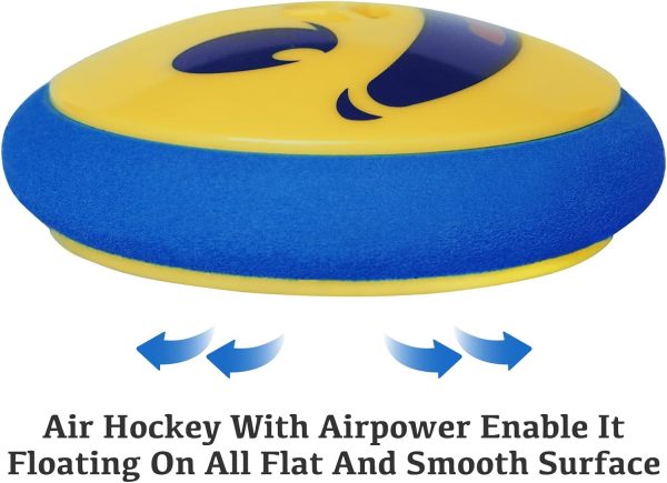 Air Hockey Pucks and Paddles - Rechargeable Floating Air Hockey Pucks for Any Flat Surface, Include a Charging Cable and Electronic Rechargeable Air Hockey Pucks, 2 Air Hocky Strikers
