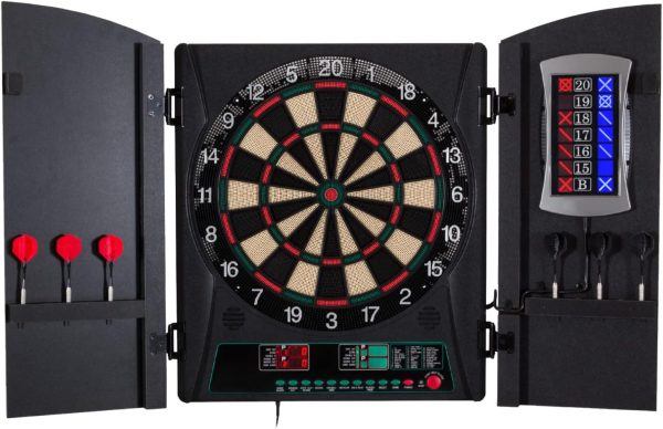 Arachnid Cricket Maxx 1.0 Electronic Dartboard Cabinet Set,Black