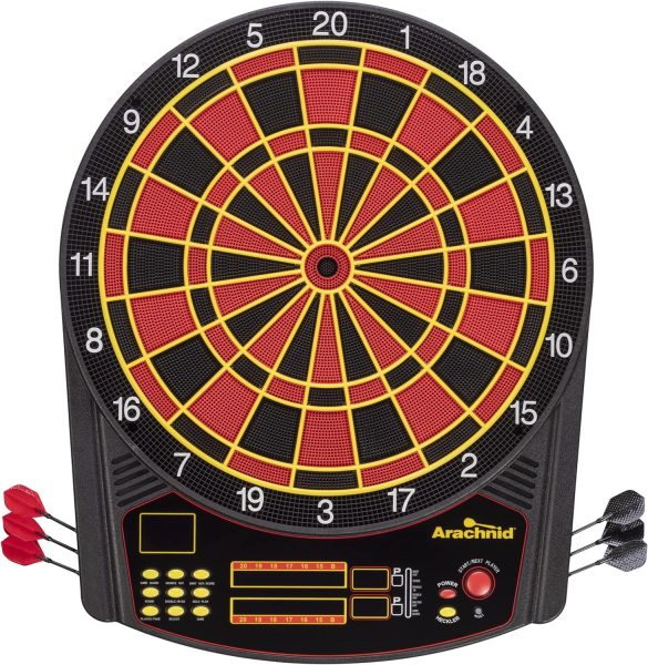 Arachnid Cricket Pro 450 Electronic Dartboard Features 31 Games with 178 Variations and Includes Two Sets of Soft Tip Darts , Black/Red, 19.00 x 1.00 x 19.00 inches
