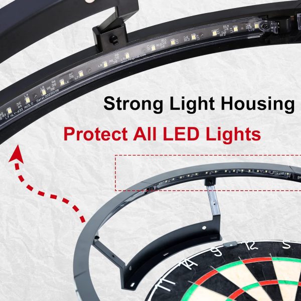 FASTOSS Dartboard LED Lighting System for Bristle Dartboard 360 Degrees