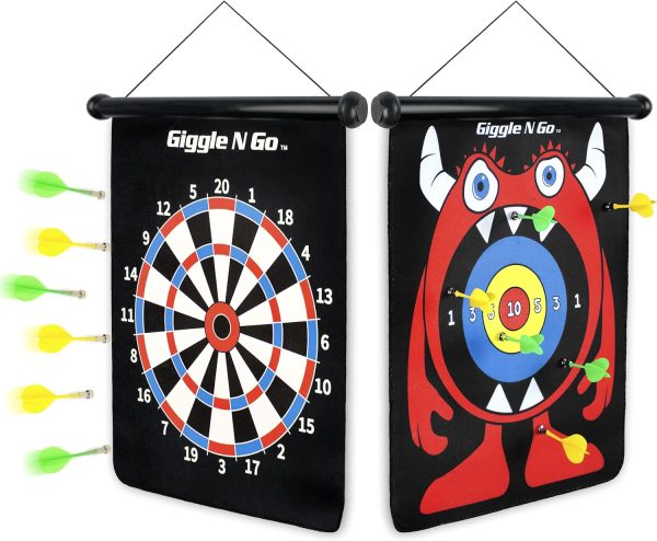 Giggle N Go Magnetic Dart Board Kids - Magnetic Dart Board for Boys or Girls Boys Gifts Age 6 and Above. Fun Dart Game for Kids and Make Great Xmas or Birthday Gifts for Boys or Girls
