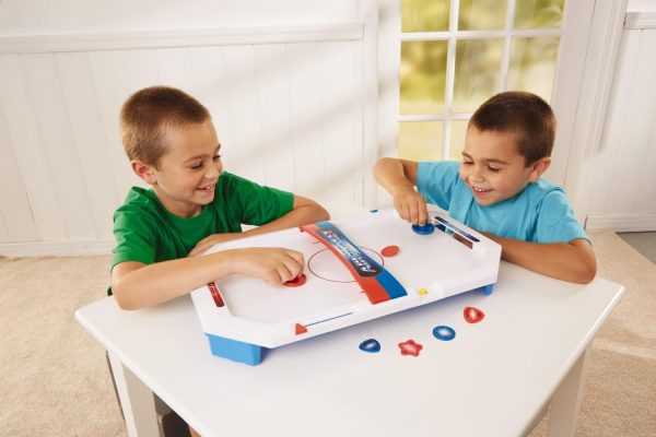 International Playthings Electronic Table-Top Air Hockey - Fast-Paced Sports Fun in an Easily Portable Battery-Operated Rink for Ages 5 and Up (P25118)