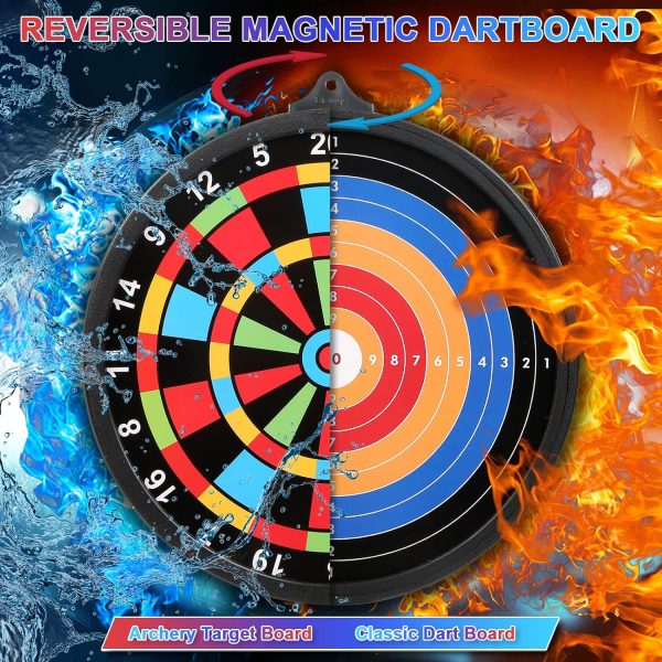 Magnetic Dart Board w/ 12 Darts, Kids Dartboard Gifts, Safe Indoor Outdoor Games for Kids 8-12, Teen Gifts for 6 7 8 9 10 11 12 13 14 Year Old Boys Girls