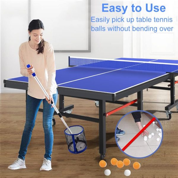 TNZMART Adjustable Ping Pong Ball Picker Portable Table Tennis Retriever Multiple Ball Collector for Picking and Storage