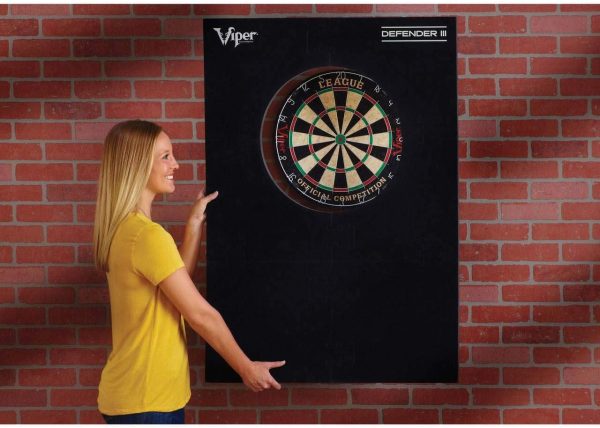 Viper by GLD Products Defender III Extended Length Dartboard Surround Wall Protector, Black, One Size