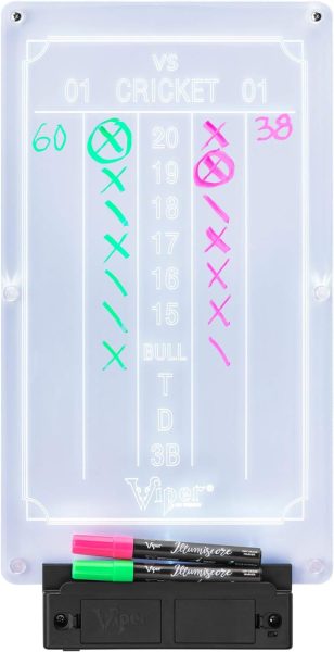 Viper Illumiscore See-Through Illuminated Back-Lit Dry Erase Dart Scoreboards