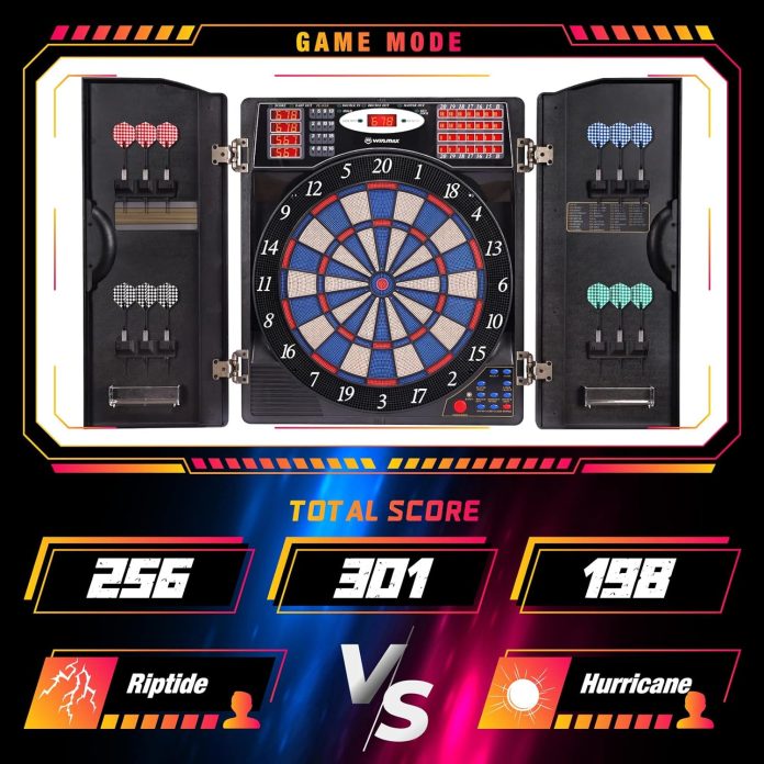 winmax electronic dart board cabinet set review