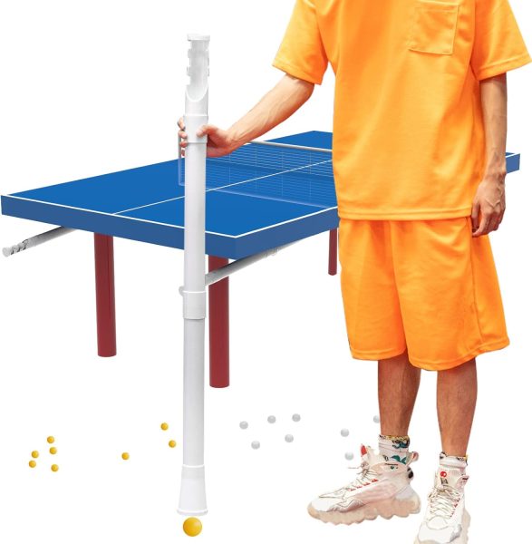 XMJY Table Tennis Ball Picker, Ping Pong Ball Picker Upper Tube Holds About 25 Balls, 43.5 Inch Detachable Ball Collector Ping Pong Accessories