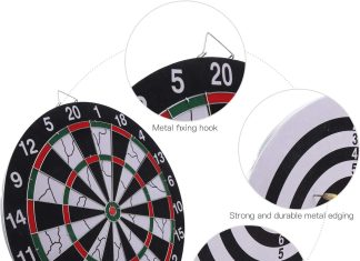 15in dartboard portable thicken flocking two sides dartboard dart board dartboard and cabinet sets complete with all acc 3