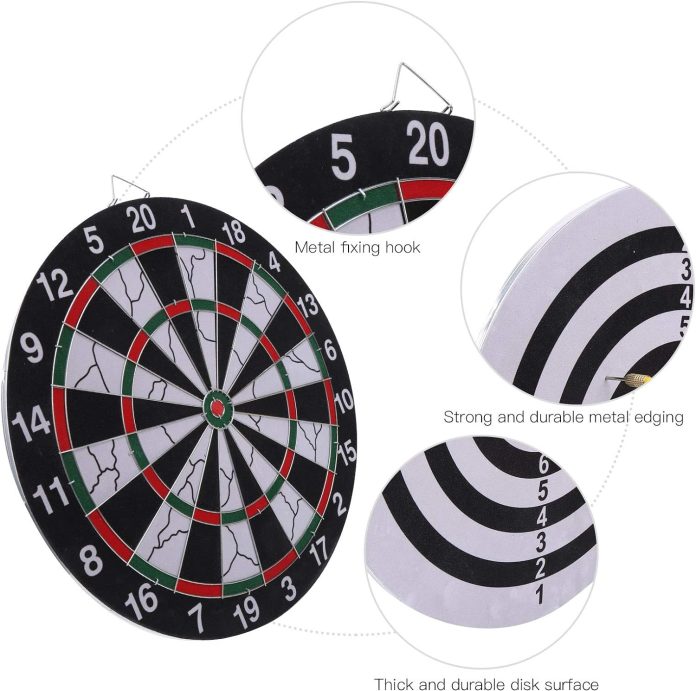 15in dartboard portable thicken flocking two sides dartboard dart board dartboard and cabinet sets complete with all acc 3