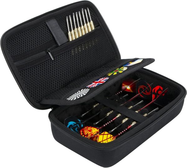 Aenllosi Hard Carrying Case Replacement for 6 Steel Tip or Soft Tip Darts,Dart Carrying Storage Holder Fits for Dart Tips, Shafts and Flights