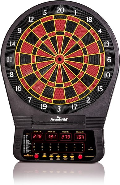 Arachnid Cricket Pro 650 Tournament-Quality Electronic Dartboard with Micro-Thin Segment Dividers for Dramatically Reduced Bounce-Outs and NylonTough Segments for Improved Durability and Playability