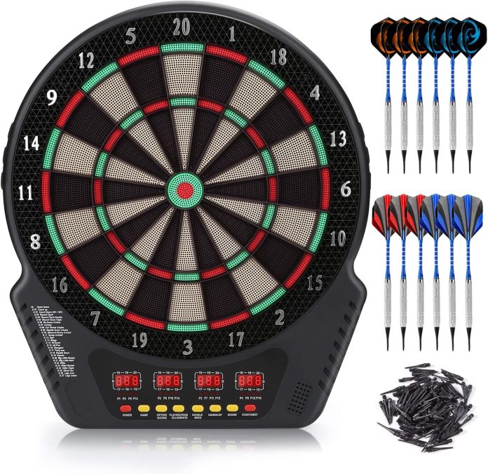 biange electronic dart board digital soft tip dart boards dartboard set 135 target area 27 games and 243 variants with 1