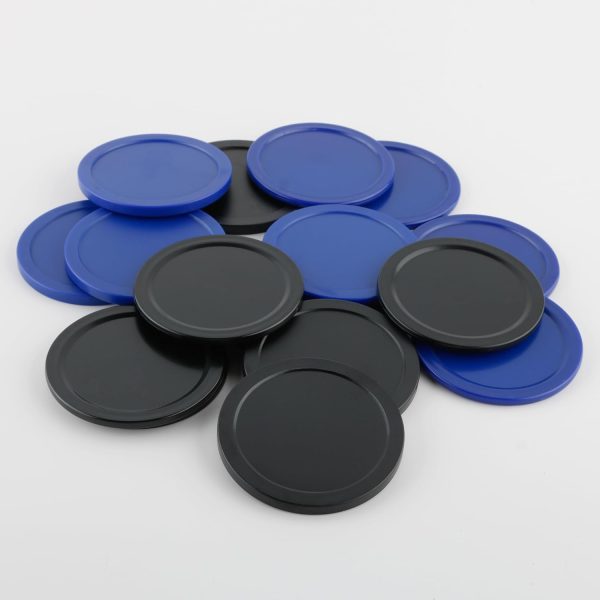 BQSPT 16 Pieces Air Hockey Pucks 2.5 Inch 64mm Replacement Pucks Air Hockey Tables Pucks for Game Tables Equipment Accessories(8 Thick 8 Thin) (Black, Blue)
