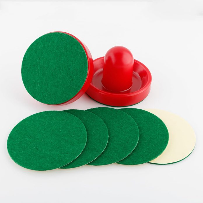 bqspt 94mm air hockey mallet felt pads replacement air hockey pushers pads green self adhesive felt sticker for 96mm air 1