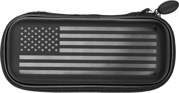 Casemaster Sentry Dart Case Slim EVA Shell for Steel and Soft Tip Darts, Hold 6 Darts and Features Built-in Storage for Flights, Tips and Shafts, American Flag