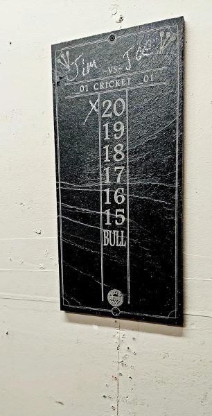 Darts Scoreboard - Cricket Scoreboard - Slate Chalkboard - Outchart 16x7.5