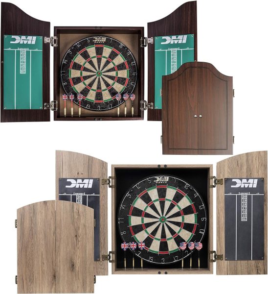 DMI Sports Deluxe Dartboard Cabinet Set - Multiple Finishes Available