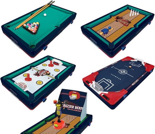 franklin sports table top sports game set 5 in 1 sports center indoor sports games tabletop soccer basketball hockey bow