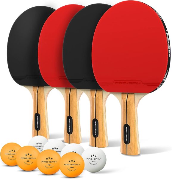 High-Performance Ping Pong Paddles - Set of Premium Table Tennis Rackets, 3-Star Ping Pong Balls, Compact Storage Case | Ping Pong Paddle Set of 2 or 4 for Indoor  Outdoor Games