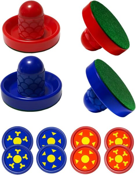Joovon Air Hockey Pushers and Air Hockey Pucks, Non-Slip Strikers and Dynamic Pucks for Air Hockey Table Game for Adults and Kids,Replacement Accessories for Game Tables