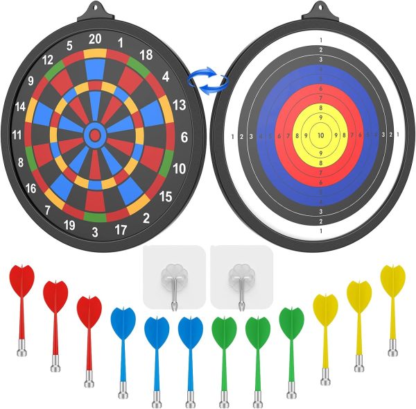 Magnetic Dart Board with Magnetic Darts Kids Adult Safe Dart Board Set for Boys Girls Easy Hanging Classic Dart Board Toys Indoor Outdoors Party Games