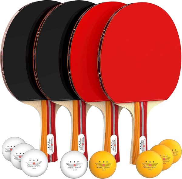 NIBIRU SPORT Ping Pong Paddle Sets - Professional Table Tennis Paddles, Balls, Storage Case - Table Tennis Rackets  Game Accessories