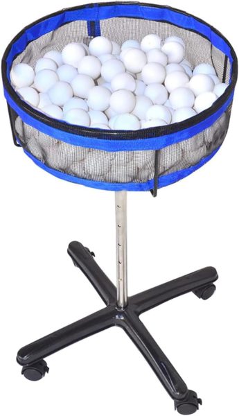 TNZMART Removeable Table Tennis Storage Multi-Ball Collector Holder Adjustable Height Pickleball Collection Basket for Training