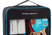 pro spin all in one portable ping pong paddles set table tennis set with retractable ping pong net up to 72 wide premium 4