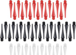 accudart 50 pack replacement soft tips 20 black 15 red 15 white fully customizable designed for electronic dartboards